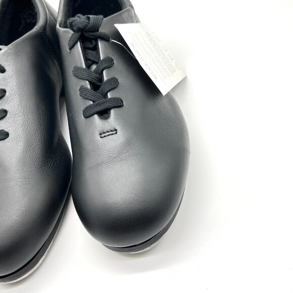 11.5W 11.5 WIDE WIDTH Capezio Womens CG09 Black Leather Oxford Tap Dance‎ Shoes - Picture 5 of 13